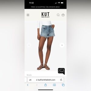 NWT KUT from the Kloth High Rise Denim Short, “Jane” style, Size 2